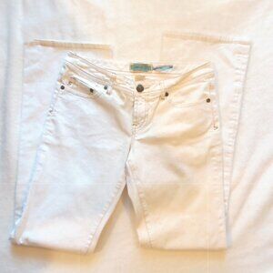 Seven 🍁Jeans Ivory Bone Lightly Spotted Throughout Lower Rise Denim Jeans 🍁